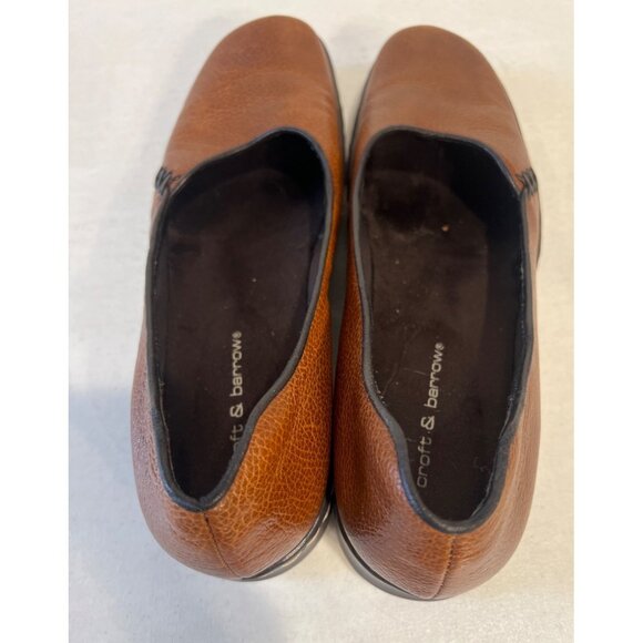 Croft & Barrow Shoes Brown Leather Flats Slip On Size 9 - Picture 6 of 8